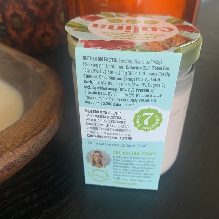 photo of Culina Yogurt Sour Cherry Almond Yogurt shared by @hereforareason on  27 Sep 2021 - review