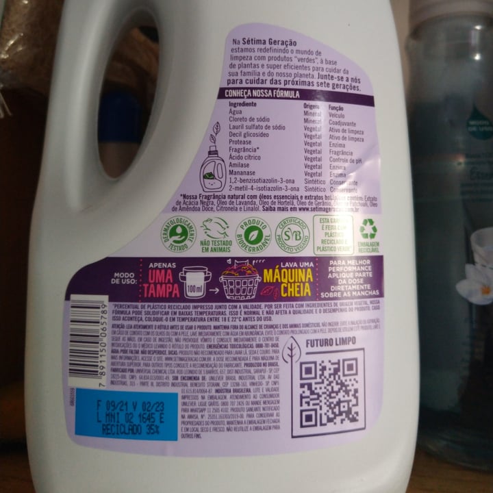 photo of Sétima Geração Lava roupas - Lavanda shared by @grasieleperanovichi on  20 Apr 2022 - review