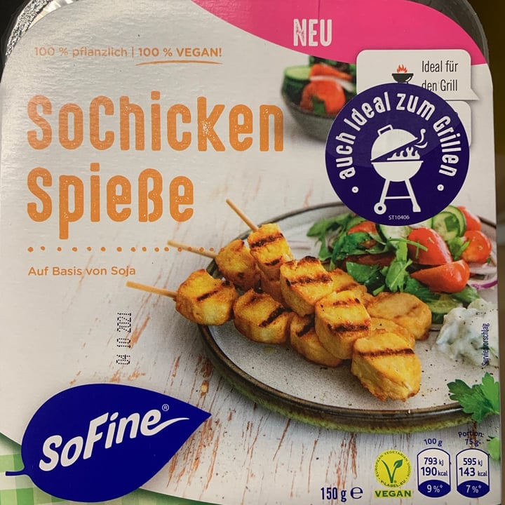 photo of SoFine So Chicken Spieße shared by @veggie-slayer on  19 Sep 2021 - review