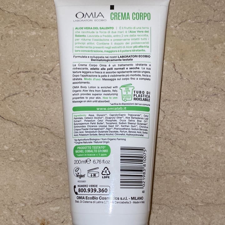 review photo of Omia Laboratoires Crema Corpo All'aloe Vera shared by @aleles on 11 Jan 2022 - review
