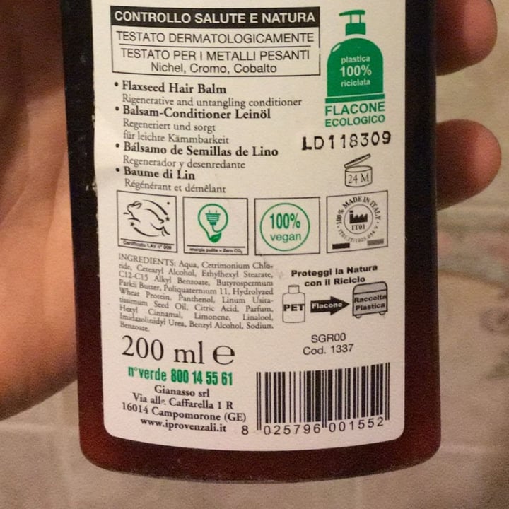 review photo of I Provenzali Shampoo Erboristico Ai Semi Di Lino shared by @enrico on 25 Apr 2021 - review