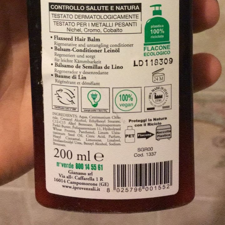 photo of I Provenzali Shampoo Erboristico Ai Semi Di Lino shared by @enrico on  25 Apr 2021 - review