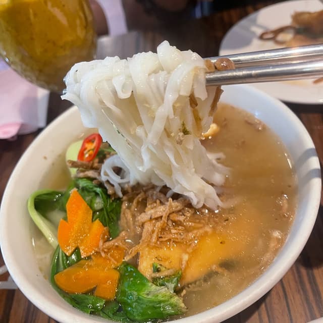 Photo of the dish “ginger hor fun soup”