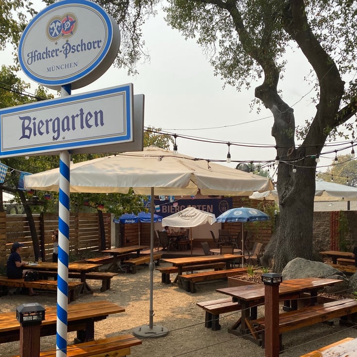 review photo of Kathrin's Biergarten Beyond Sausage In Pretzel Bun shared by @peggym912 on 21 Aug 2020 - review
