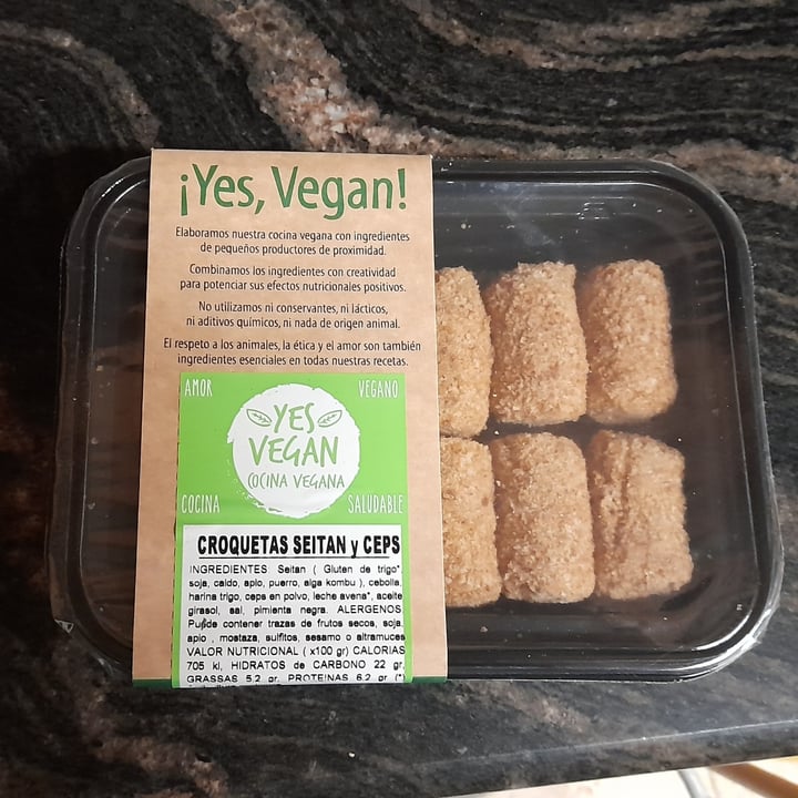 photo of Yes Vegan Croquetas de seitan y ceps shared by @martaydei on  27 Feb 2022 - review