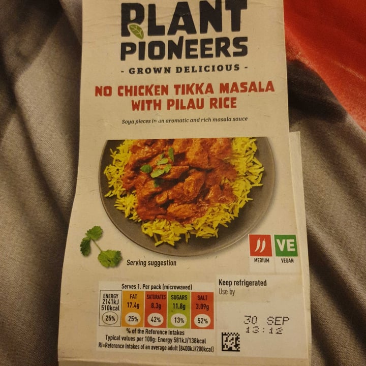review photo of Plant Pioneers No chicken tikka masala with pilau rice shared by @hwhitley on 30 Sep 2020 - review