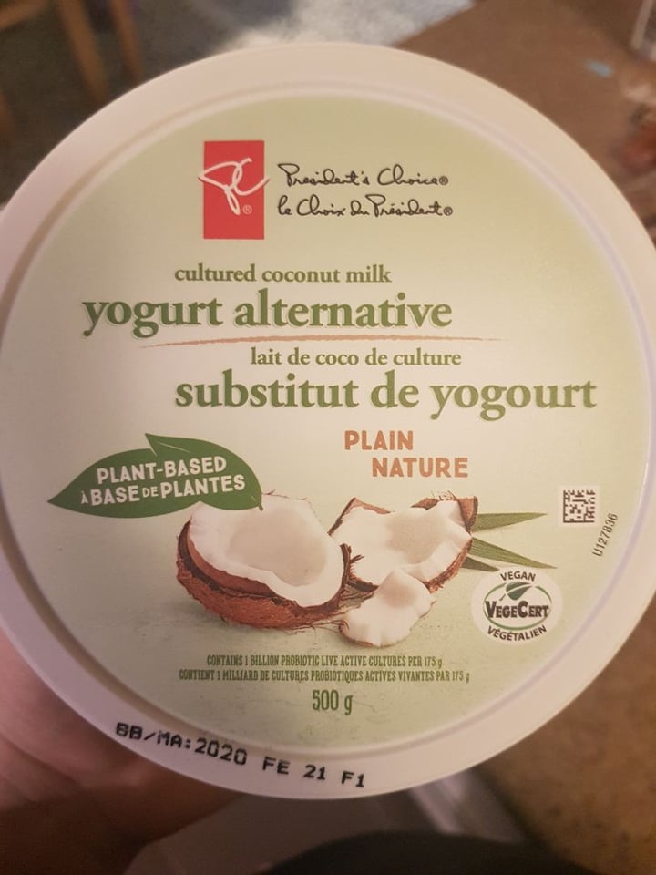 photo of President's Choice Cultured Coconut Milk Yogurt Alternative shared by @houndsandhooligans on  01 Apr 2020 - review