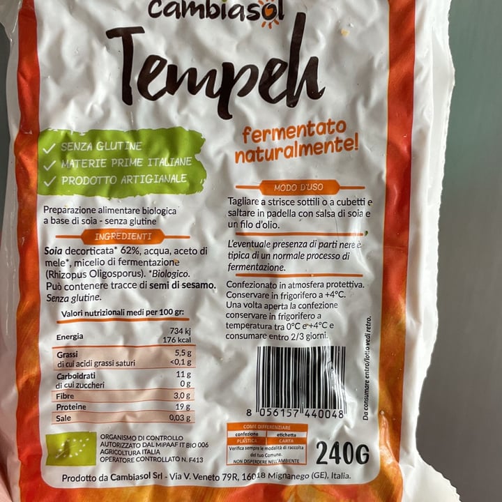 photo of Cambiasol Tempeh Fermentato shared by @gio14 on  11 Mar 2022 - review