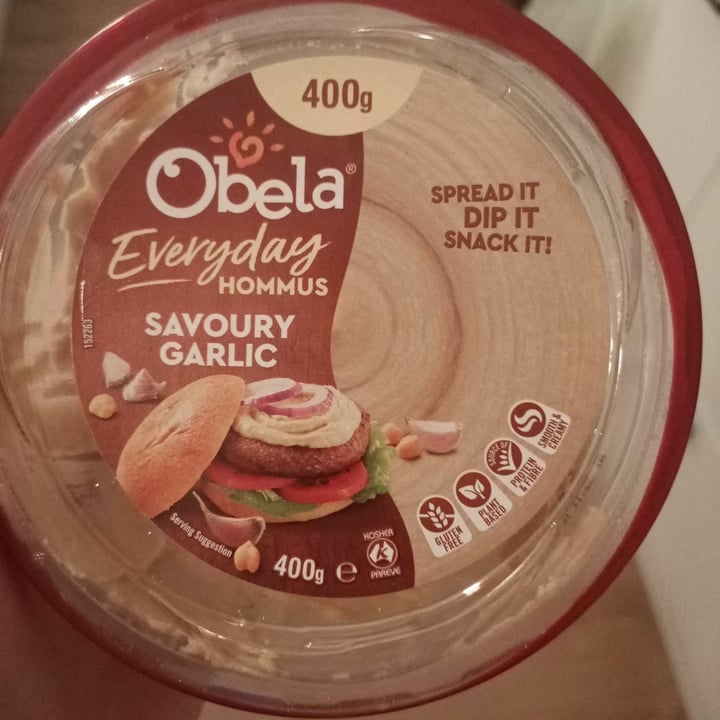 photo of Obela Hommus Savory garlic shared by @katiemax on  03 Sep 2021 - review