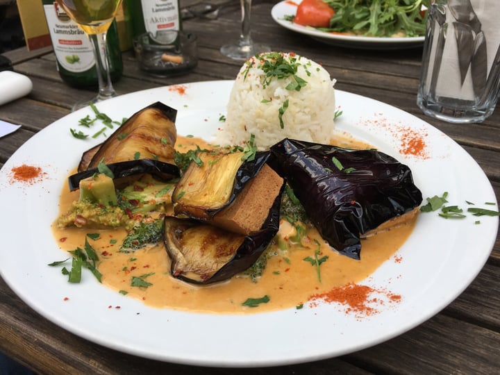 photo of LoLu - Vegetarian and Vegan Restaurant Aubergine Tofu Roulade with Chilli Peanut Broccoli & Basmati Rice shared by @everydayhero on  24 Apr 2019 - review