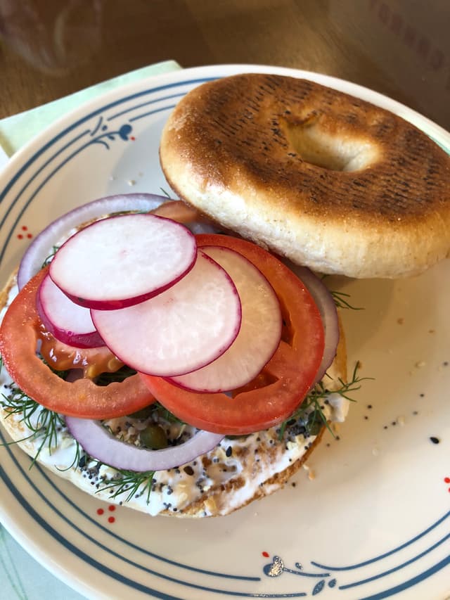 Photo of the dish “CAPER DILL BAGELS with Everything Cream Cheese”