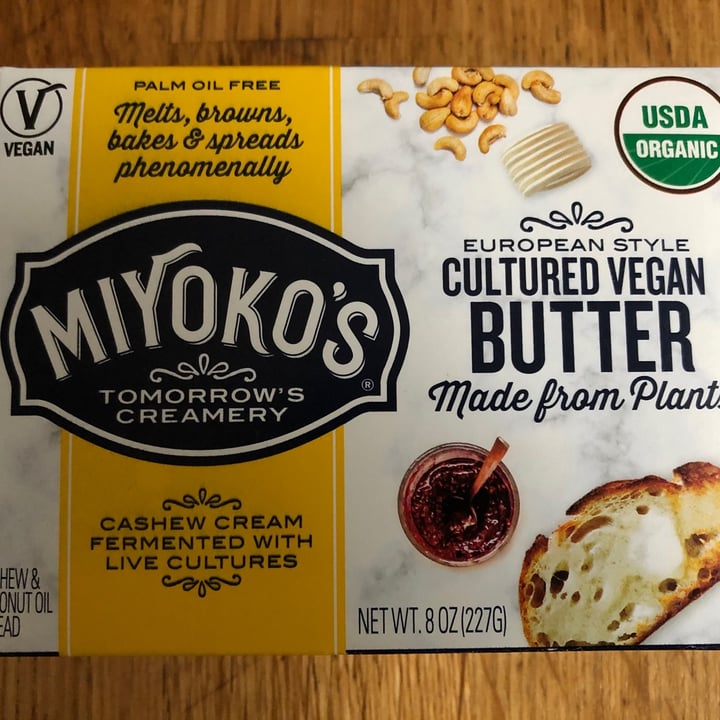 photo of Miyoko's Creamery European Style Cultured Vegan Butter Hint of Sea Salt shared by @hopeh on  29 Apr 2020 - review