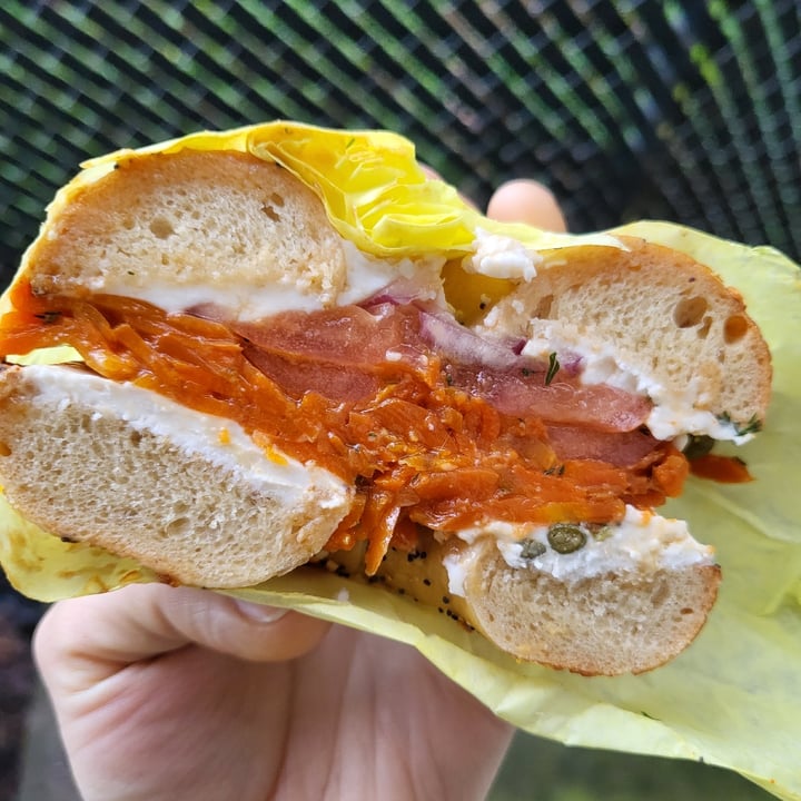 photo of Ben & Esther's Bagels and Deli Vegan Lox Bagel shared by @izzyiris on  15 Feb 2022 - review