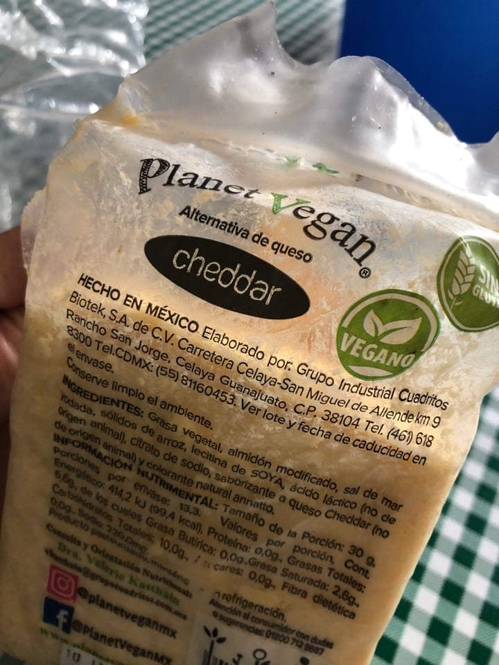 photo of Planet Vegan Mx Queso Cheddar shared by @elsieram on  15 Jan 2020 - review