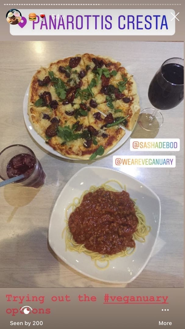 photo of Panarottis Cresta (RELOCATED TO PANAROTTIS FERNDALE) Vegan Bolognaise shared by @sineadf on  03 Sep 2019 - review