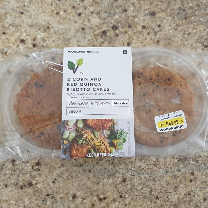 photo of Woolworths Food 2 Corn and Red Quinoa Risotto Cakes shared by @compassionate1candy on  19 Apr 2021 - review