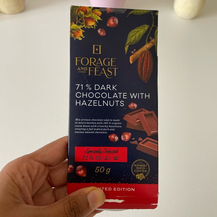 photo of Forage and Feast 71% Dark Chocolate With Hazelnuts shared by @greenmomlife on  08 Mar 2022 - review