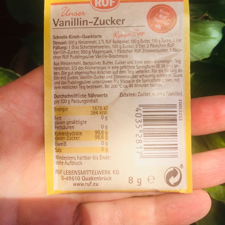 review photo of Ruf Vanillin Zucker (azúcar De Vainilla) shared by @quiltraa on 03 Jan 2021 - review