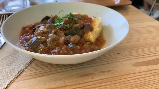 Photo du plat “Polenta con samfaina”
