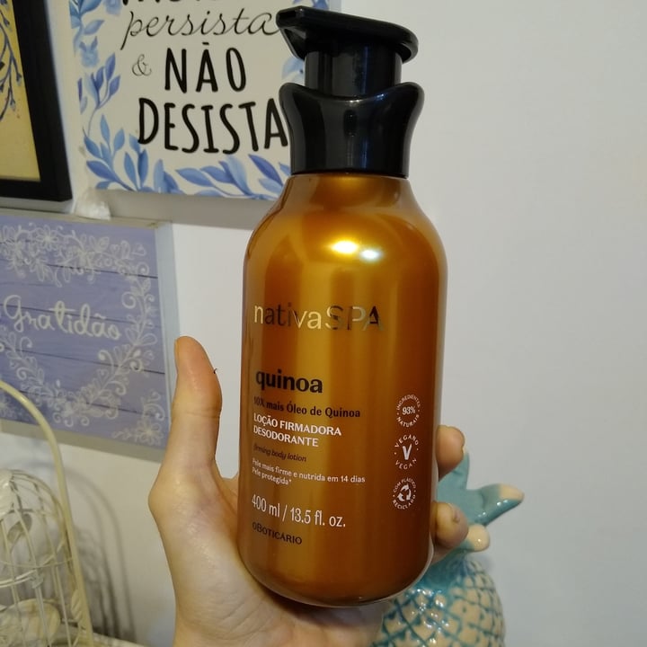 photo of O Boticário Loção Firmadora Desodorante Quinoa Nativa Spa O Boticário shared by @marianabuono on  25 Dec 2021 - review