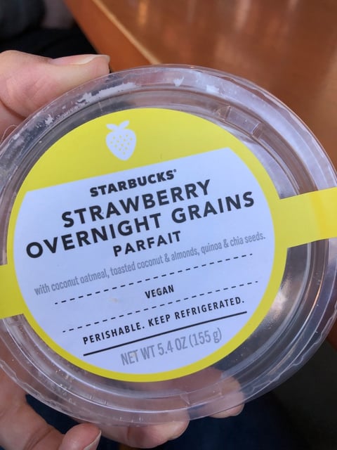 Starbucks Vegan Strawberry Overnight Grains Parfait 