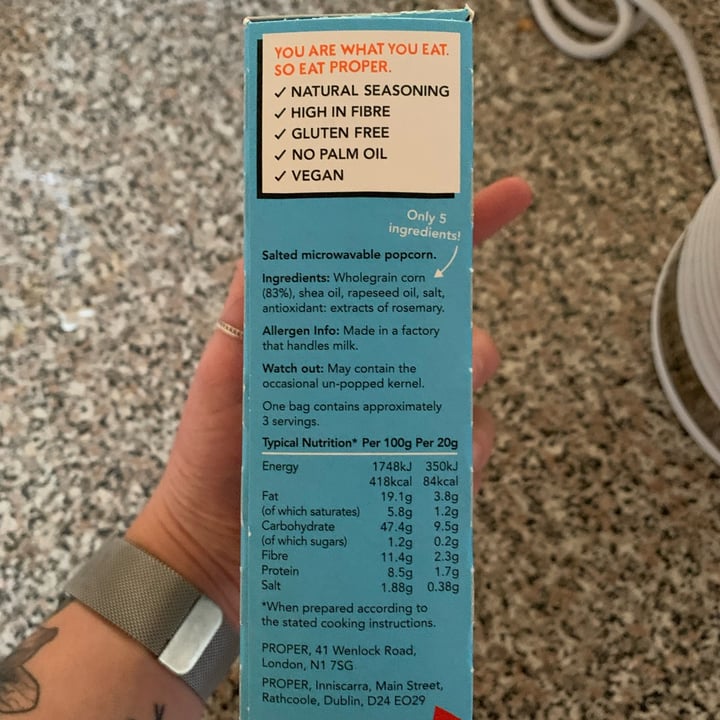 review photo of Proper Corn Salted microwave Popcorn shared by @sbarlxw on 14 Jan 2022 - review