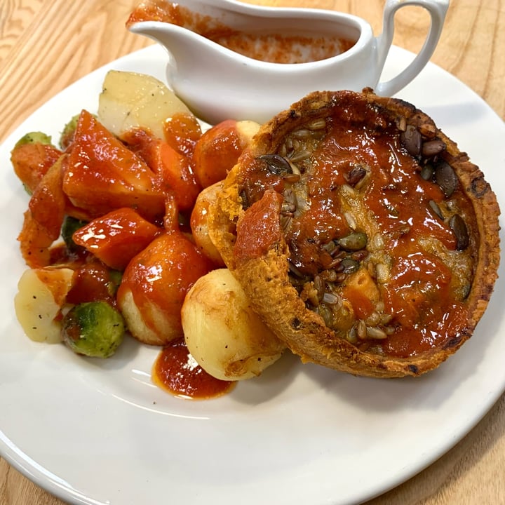 review photo of Notcutts Garden Pride Sweet Potato And Red Onion Tart With Seasonal Vegetables shared by @vegpledge on 20 Dec 2021 - review