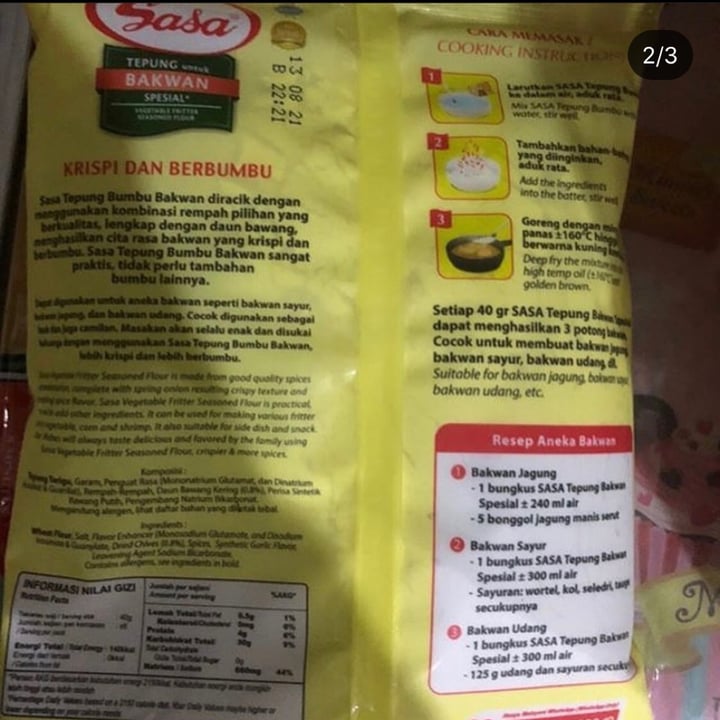 review photo of Sasa Vegetable Fritter Seasoned Flour shared by @ndyct on 24 May 2020 - review