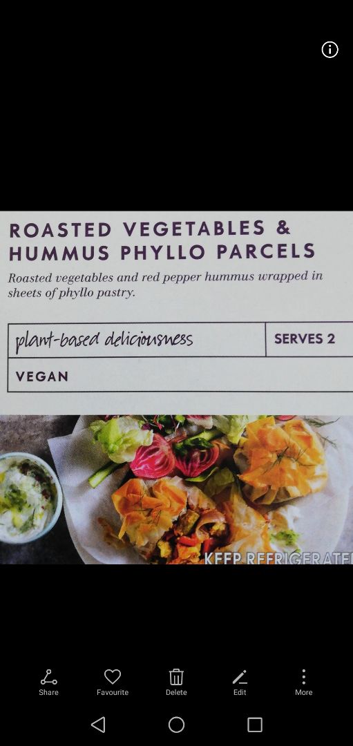 photo of Woolworths Food Roasted Vegetables and Hummus Phyllo Parcels shared by @universeobserver on  25 May 2020 - review