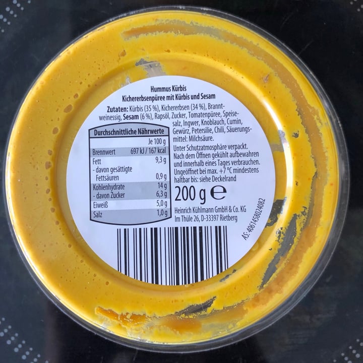 photo of Wonnemeyer Hummus Kürbis shared by @marenvansoest on  11 Sep 2021 - review