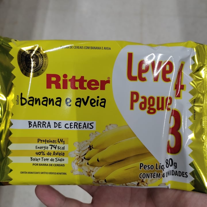 photo of Ritter Barra De Cereais Ritter Sabor Banana E Aveia shared by @josedarival on  07 May 2022 - review