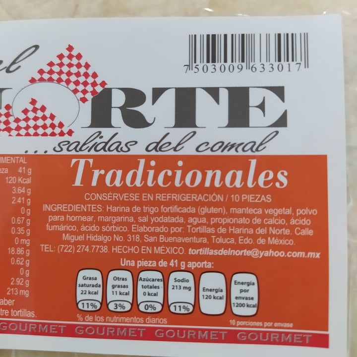 photo of del norte Tortillas De Harina Tradicionales shared by @danielahidalgo on  27 Nov 2020 - review