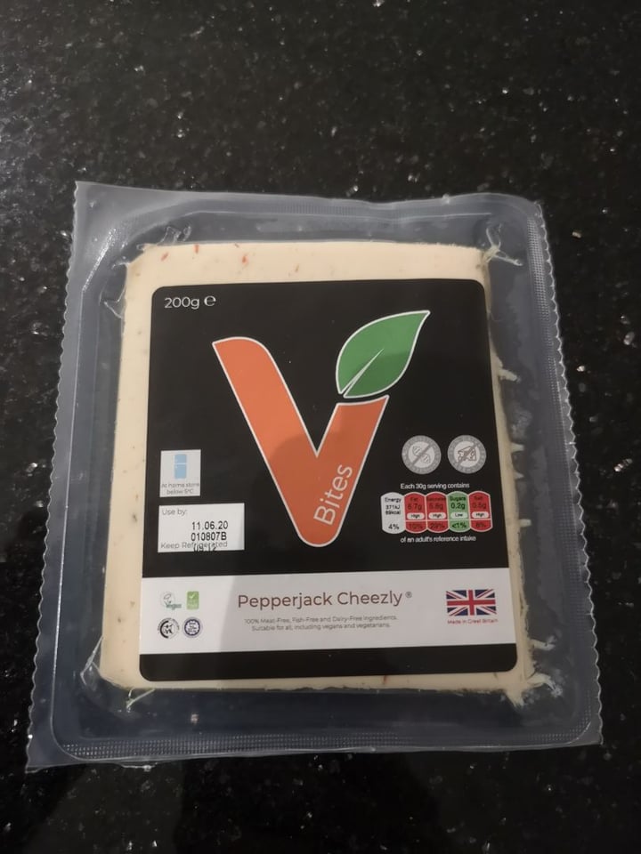 review photo of Morrisons V Bites Pepperjack Cheezly shared by @twowheeledvegan on 16 Feb 2020 - review