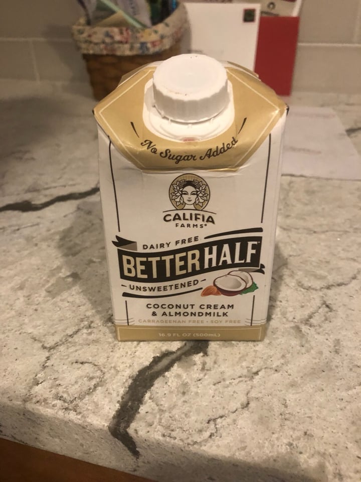review photo of Califia Farms Better Half Unsweetened Coconut Cream and Almondmilk shared by @livingcaroline on 24 Dec 2019 - review