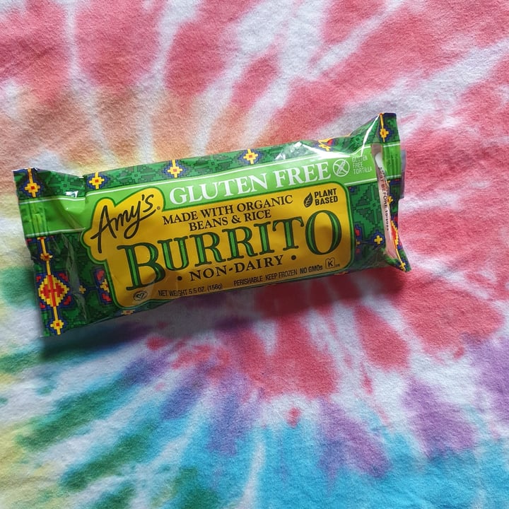 photo of Amy’s Amy’s Gluten Free Non-Dairy Organic Burrito with Beans & Rice shared by @paniwilson on  30 Jan 2022 - review