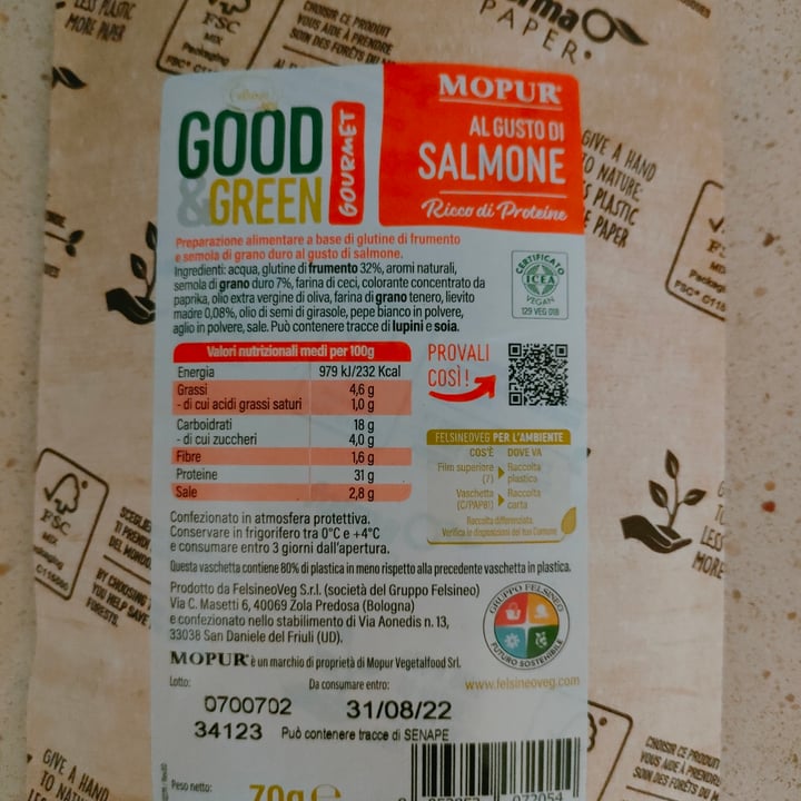 photo of Felsineo Veg Mopur Salmone shared by @veganadvisor on  30 Jun 2022 - review