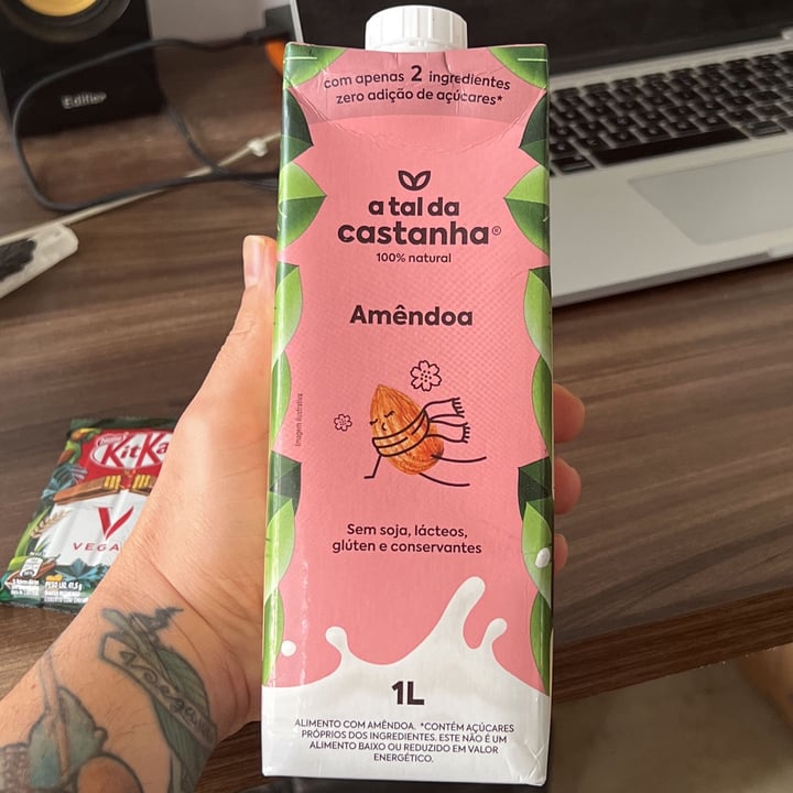 review photo of A Tal da Castanha Leite de Amêndoa 100%Natural shared by @vegetarirango on 26 May 2022 - review