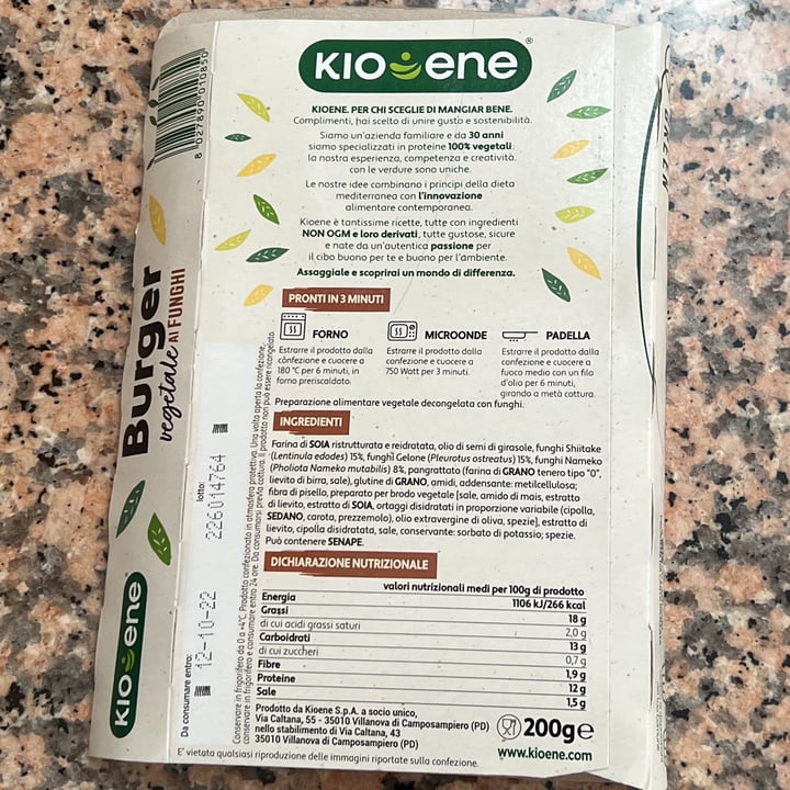 review photo of Kioene Burger vegetale ai funghi shared by @katia66 on 02 Oct 2022 - review