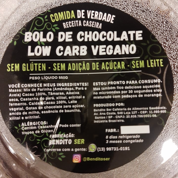 photo of Bendito Ser Bolo de chocolate low carb shared by @thabre on  25 Oct 2022 - review