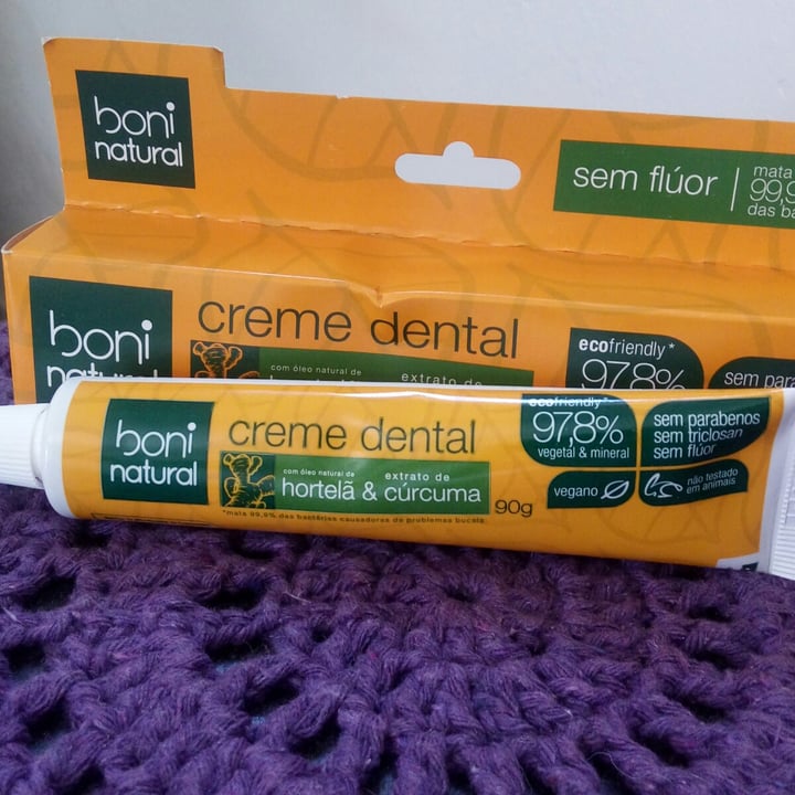 photo of Boni natural Creme Dental Curcuma Boni Natural shared by @marianavarella on  26 Apr 2022 - review