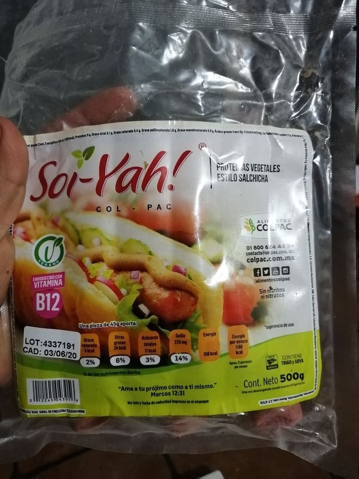 photo of Alimentos Colpac Soi-yah! shared by @viannivegan on  03 Jan 2020 - review