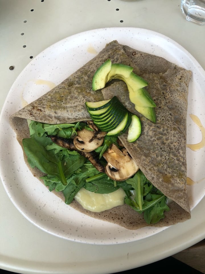 review photo of Hibiscus Crepe- Coconut Mozzarella, Spinach, Mushroom + Tomato shared by @sarahbrandow on 23 Jul 2019 - review