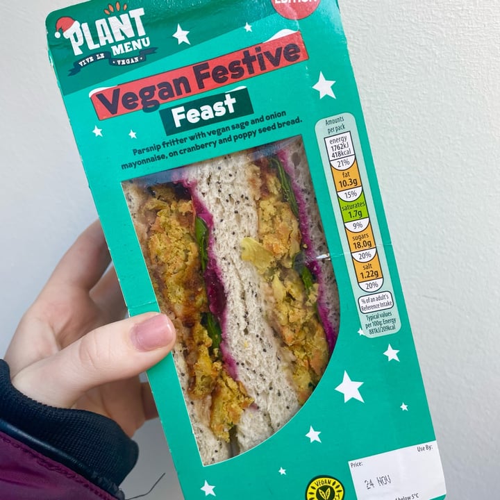 photo of Plant Menu Vegan Festive Feast Sandwich shared by @racheyv on  24 Nov 2021 - review