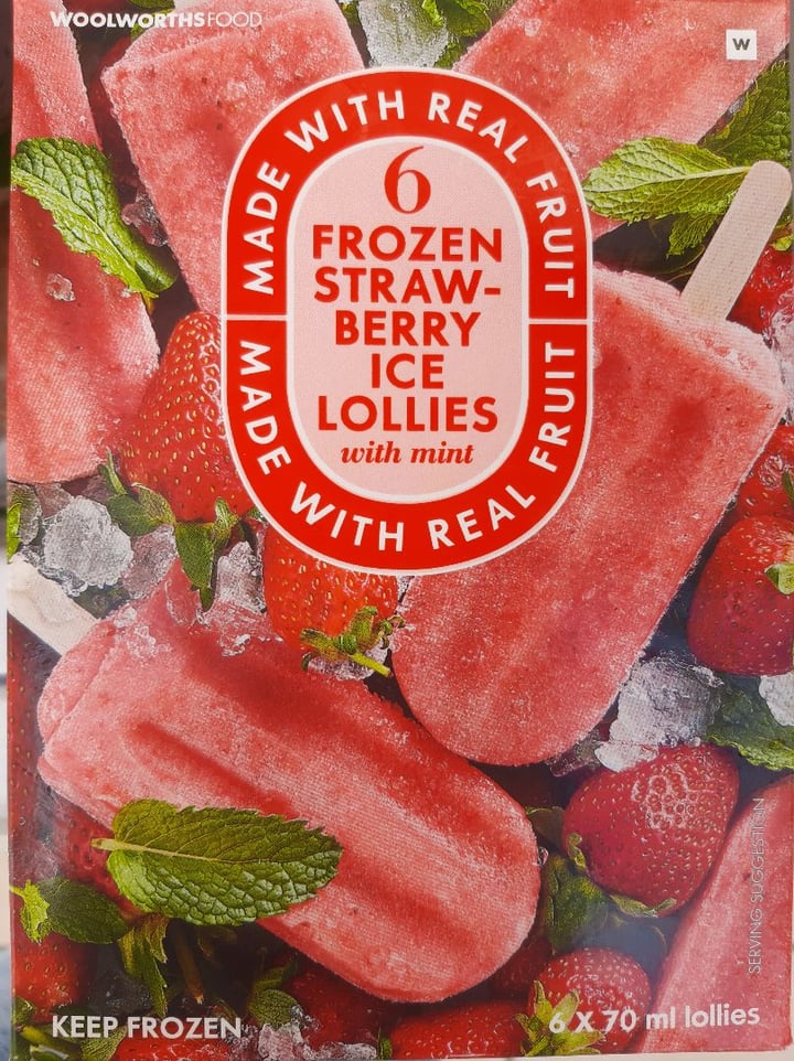 photo of Woolworths Food Frozen Mixed Fruit Ice Lollies Strawberry, Mint & Other Fruit shared by @chloekingdom on  04 Apr 2020 - review
