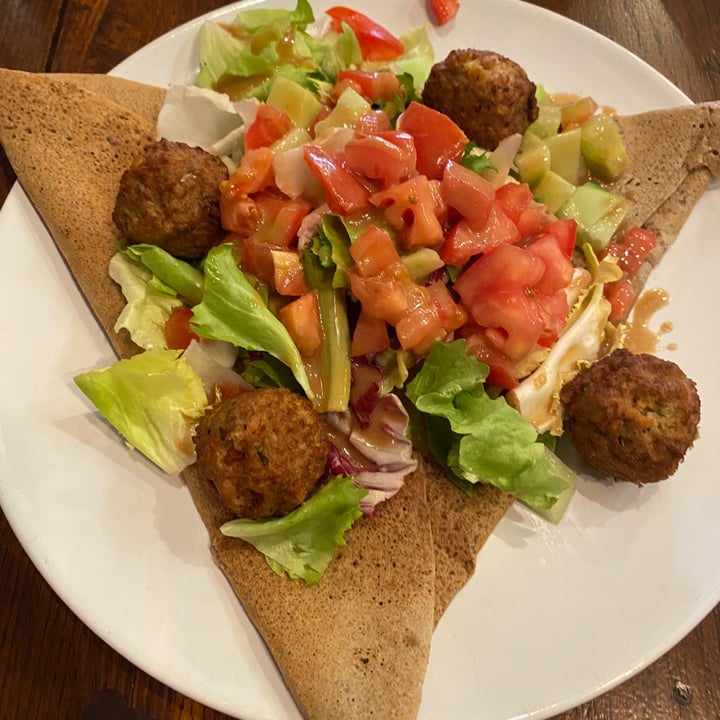 review photo of Coffee Crepes Falafel Galette shared by @wfpbguy on 26 Apr 2022 - review
