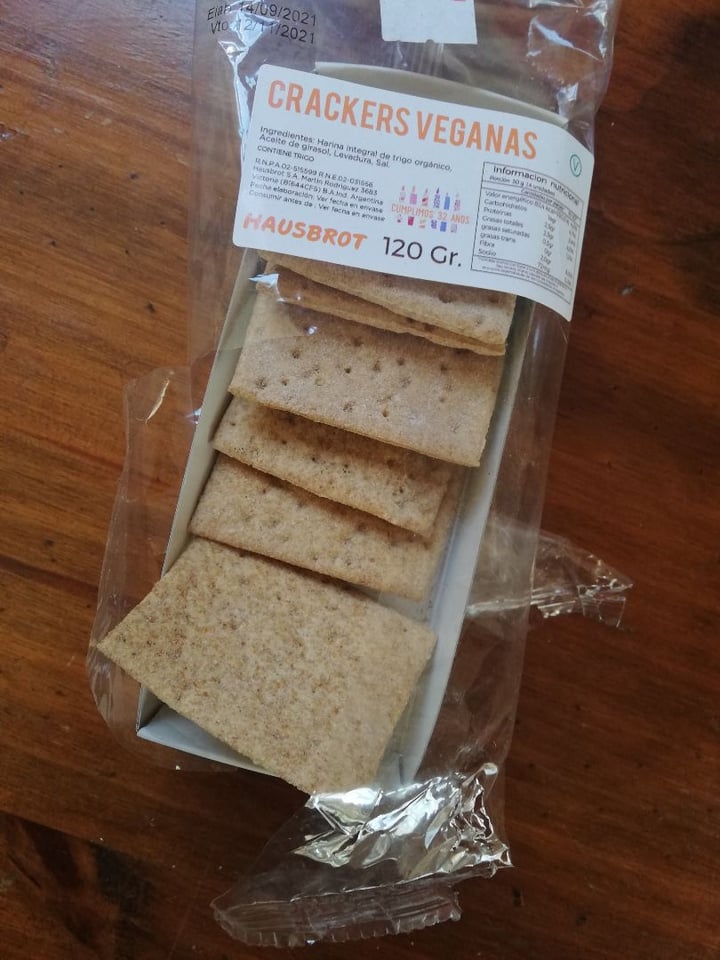 photo of Hausbrot Crackers Veganas shared by @errecassia on  03 Oct 2021 - review