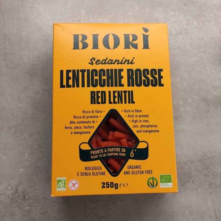 photo of Biori Biori' Sedanini di Lenticchie Rosse Bio shared by @vegana57 on  24 May 2022 - review