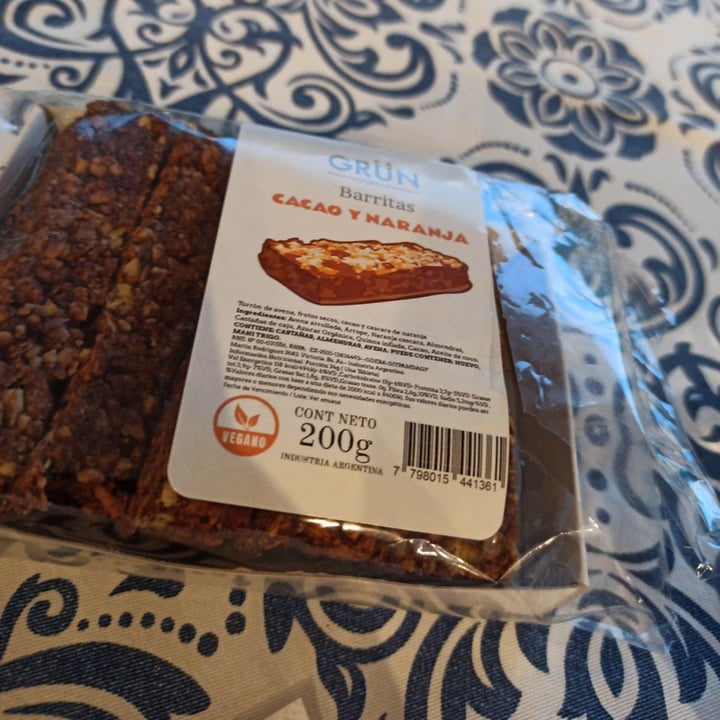 photo of Grün Orgánico Barritas de cacao y naranja shared by @claguer on  26 Sep 2022 - review