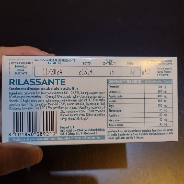 photo of Bonomelli Tisana rilassante shared by @hannabee on  13 Mar 2022 - review