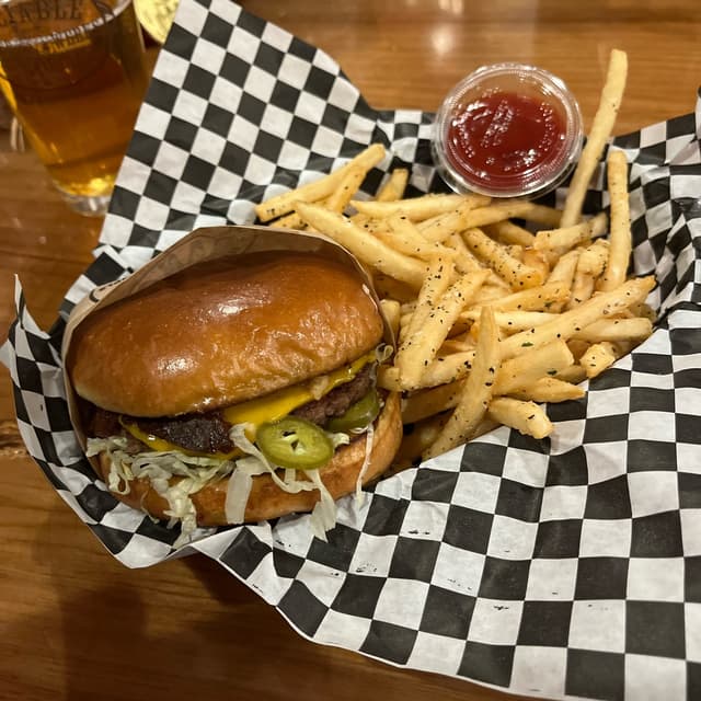 Photo of the dish “My First Rodeo Burger”